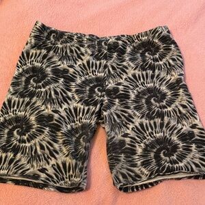 Women's Black and Gray Tie-Dye Athletic Shorts